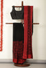 Black & Red Georgette Resham Floral Jal Woven And Swarovski Work Saree