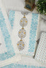 Cream & Blue Printed And Resham Embroidered Unstitched Suit Fabric