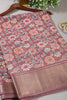 Wine Colour Floral Printed Cotton Silk Saree