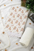 White & Brown Color Printed And  Embroidered Cotton Unstitched Suit Fabric