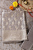 Fawn Color Silk Zari Woven Unstitched Suit Material