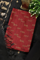 Maroon Chanderi Silk Woven Unstitched Suit