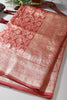 Maroon Tissue Silk Banarasi Woven Saree