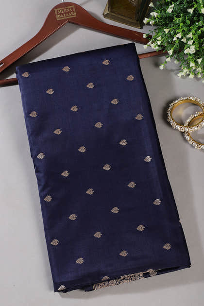 Navy Blue Banarsi Silk Zari Woven Saree