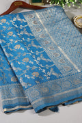 Flat Blue Colour Zari Woven South Silk Saree