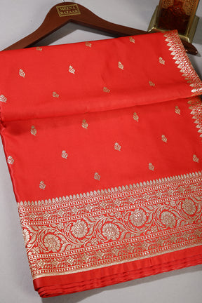 Red Color Gajji Silk Woven Saree
