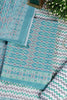 Turquoise Malmal Cotton Printed Unstitched Suit Material
