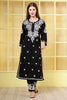 Black Rayon Resham Embroidered Kurti Set