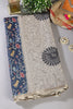 Navy Green Tussar Silk Printed Saree