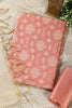 Peach Chanderi Cotton Woven Unstitched Suit