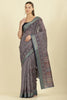 Blue Ajrakh Block Printed Cotton Saree