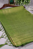 Olive Green Colour Soft Silk Leheria Zari Woven Saree