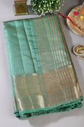 Sea Green Cotton Silk Woven Saree
