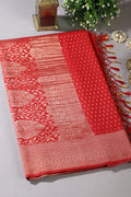 Red Colour Silk Zari Woven Saree