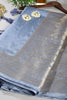 Bluish Grey Color Silk Woven Saree