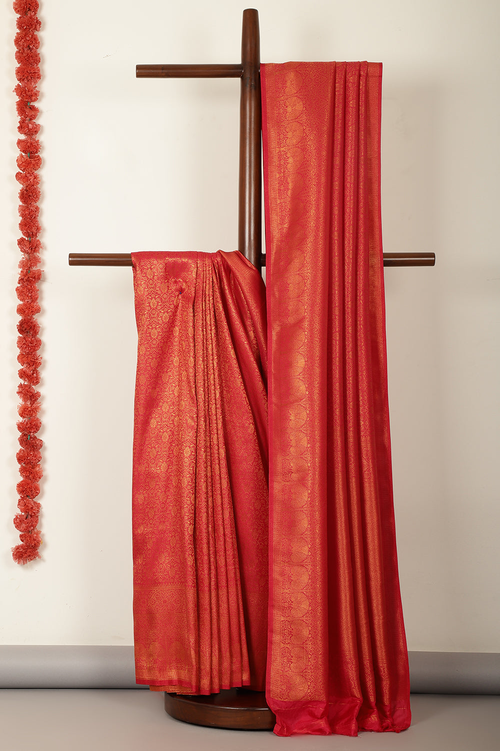 Venetian Red Soft Silk Zari Woven Saree
