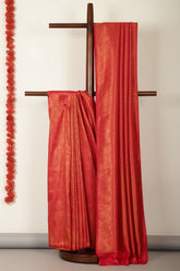 Venetian Red Soft Silk Zari Woven Saree