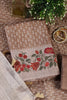 Tan Tussar Cotton Printed And Floral Embroidered Unstiched Suit Material