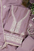 Mauve Muslin Resham Embroidered Unstitched Suit Material