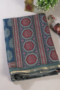 Blue Color Cotton Silk Printed Saree