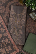 Green Spun Floral Printed Unstitched Suit Fabric