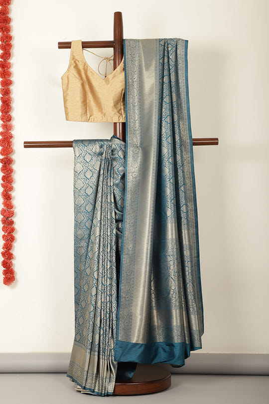 Royal Blue Soft Silk Zari Woven Saree