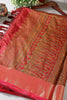 Black & Red Silk Resham And Zari Woven Saree
