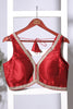 Maroon Tussar Silk Zari And Sequins Embroidered Readymade Blouse