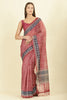 Light Maroon Bandhani Printed Cotton Saree