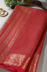 Fuchsia Color Zari & Resham Weaving Silk Saree