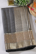 Black Cotton Silk Woven Saree