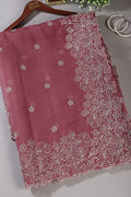Light Maroon Tissue Resham Embroidered Saree