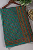 Teal Silk Printed And Hand-Knot Work Saree