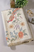 Beige Tussar Silk Printed Saree