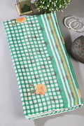 Green Cotton Printed Saree