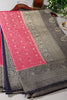 Magenta & Navy Dual Toned Soft Silk Zari Woven Saree