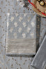 Grey Silk Zari Woven Unstitched Suit Material