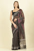 Black Organza Cotton Printed Saree