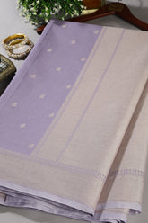 Lavender Color Cotton Woven Saree