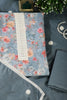 Blue Color Cotton Flower Printed and Lace Work Unstitched Suit Fabric