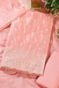 Peach Chanderi Silk Embroidered Unstitched Suit Material