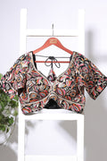 Black Georgette Resham And Sequins Embroidered Readymade Blouse
