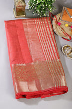 Red Cotton Silk Woven Saree
