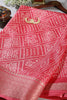 Cranberry Color Bandhani Printed Cotton Silk Saree