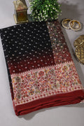Black Chiffon Bandhani Printed Saree