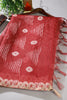 Maroon Organza Silk Printed Saree