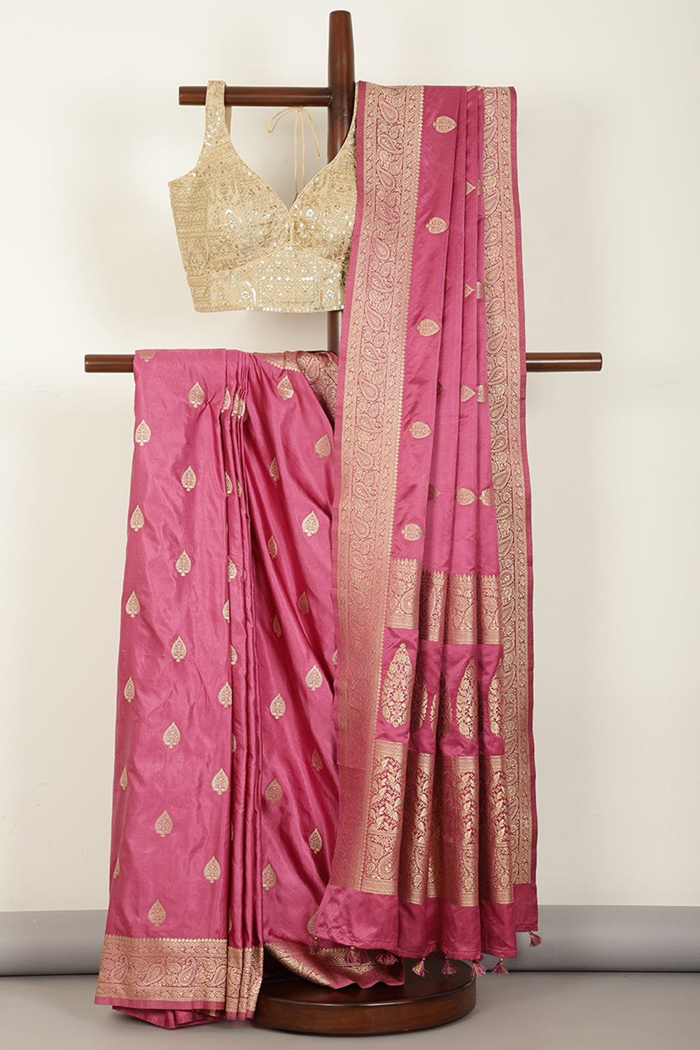 Mauve Color South Silk Zari Woven Saree