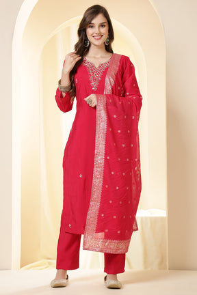 Rani Silk Embroidered Suit Set