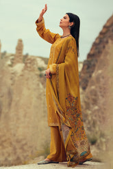Mustard Colour Silk Woven Unstitched Suit