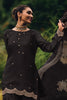 Black Color Embroidered Silk Unstitched Suit Material